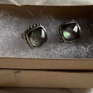 Lagos Venus Black Mother of Pearl Doublet Earrings